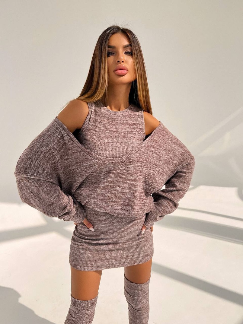 Трикотажна сукня-двійка + гетри  Трикотажна сукня-двійка + гетри  | PUSHKA SHOP