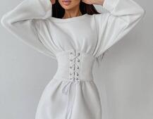 Худи на флисе + корсет на шнуровке  Худи на флисе + корсет на шнуровке  | PUSHKA SHOP