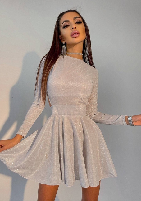 Блискуча сукня міні з відкритою спиною  | PUSHKA SHOP