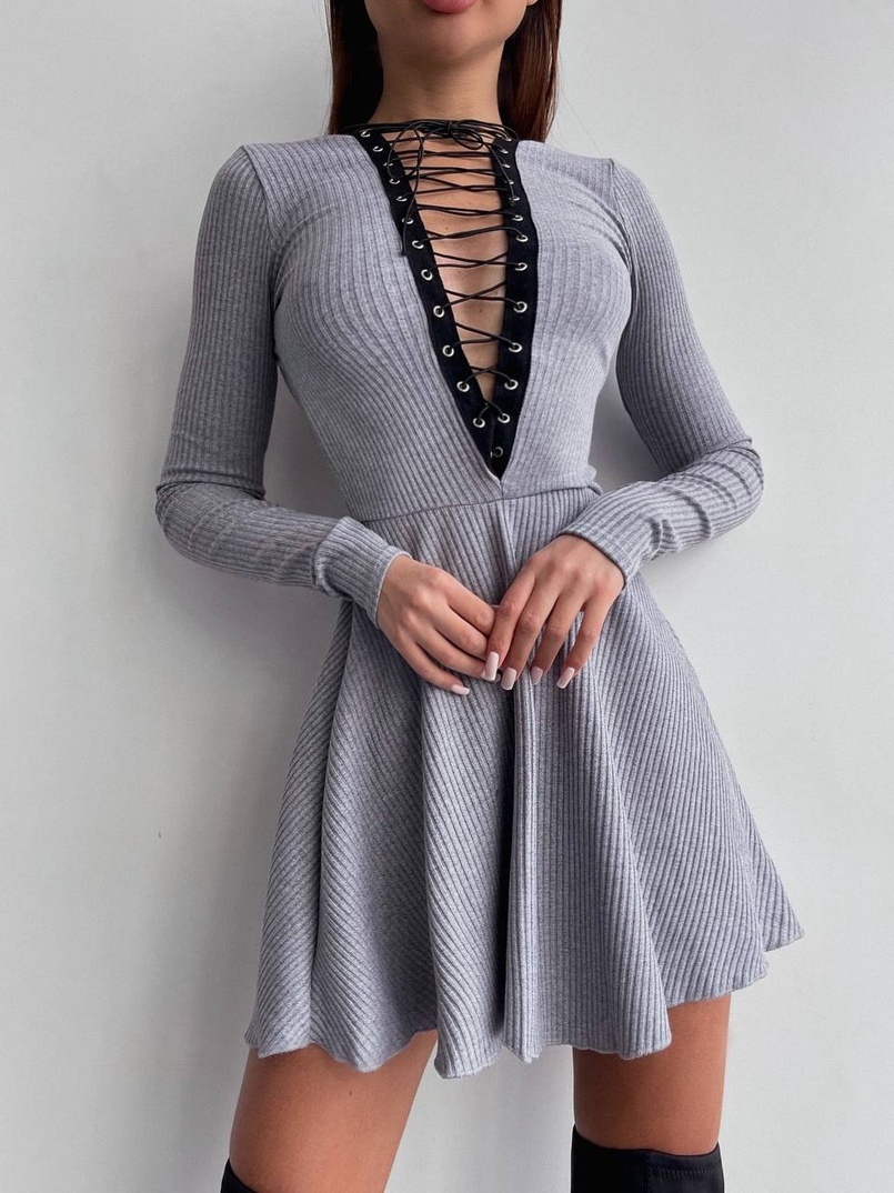 Сукня міні зі шнурівкою  Сукня міні зі шнурівкою  | PUSHKA SHOP