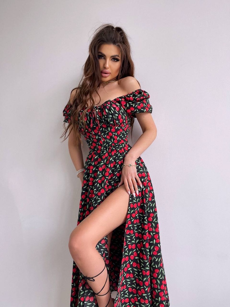 Сукня- міді  з принтом  Сукня- міді  з принтом  | PUSHKA SHOP