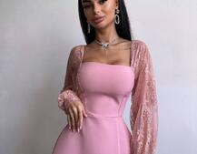 Комплект: блуза з баской + мереживна спідниця-шорти  | PUSHKA SHOP