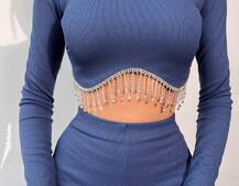 Комплект : штани кльош і топ , декорований бахромою зі страз Ручна робота Комплект : штани кльош і топ , декорований бахромою зі страз Ручна робота | PUSHKA SHOP