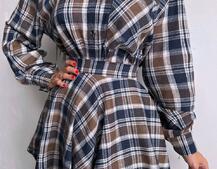 Комплект: сорочка + спідниця у клітинку  Комплект: сорочка + спідниця у клітинку  | PUSHKA SHOP