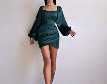 Атласний  комплект: корсет + спідниця з драпіруванням | PUSHKA SHOP