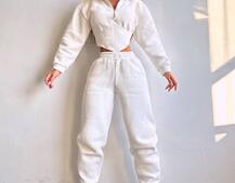 Комплект на флісі : худі з елементами корсету + штани  Комплект на флісі : худі з елементами корсету + штани  | PUSHKA SHOP