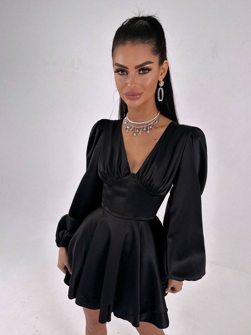 Атласна корсетна сукня  з пишною подвійною спідницею  Атласна корсетна сукня  з пишною подвійною спідницею  | PUSHKA SHOP