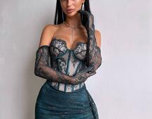 Корсетна сукня максі з рукавичками  | PUSHKA SHOP