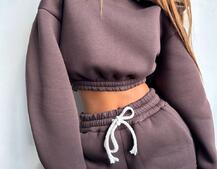 Базовий костюм на флісі з об'ємними капюшоном Базовий костюм на флісі з об'ємними капюшоном | PUSHKA SHOP