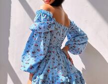 Сукня з квітковим принтом з воланами на ґудзиках  Сукня з квітковим принтом з воланами на ґудзиках  | PUSHKA SHOP