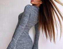 Трикотажна сукня з комірцем  | PUSHKA SHOP