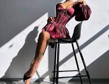 Сукня з корсетом, декорованим стразами  Ручна робота  Сукня з корсетом, декорованим стразами  Ручна робота  | PUSHKA SHOP