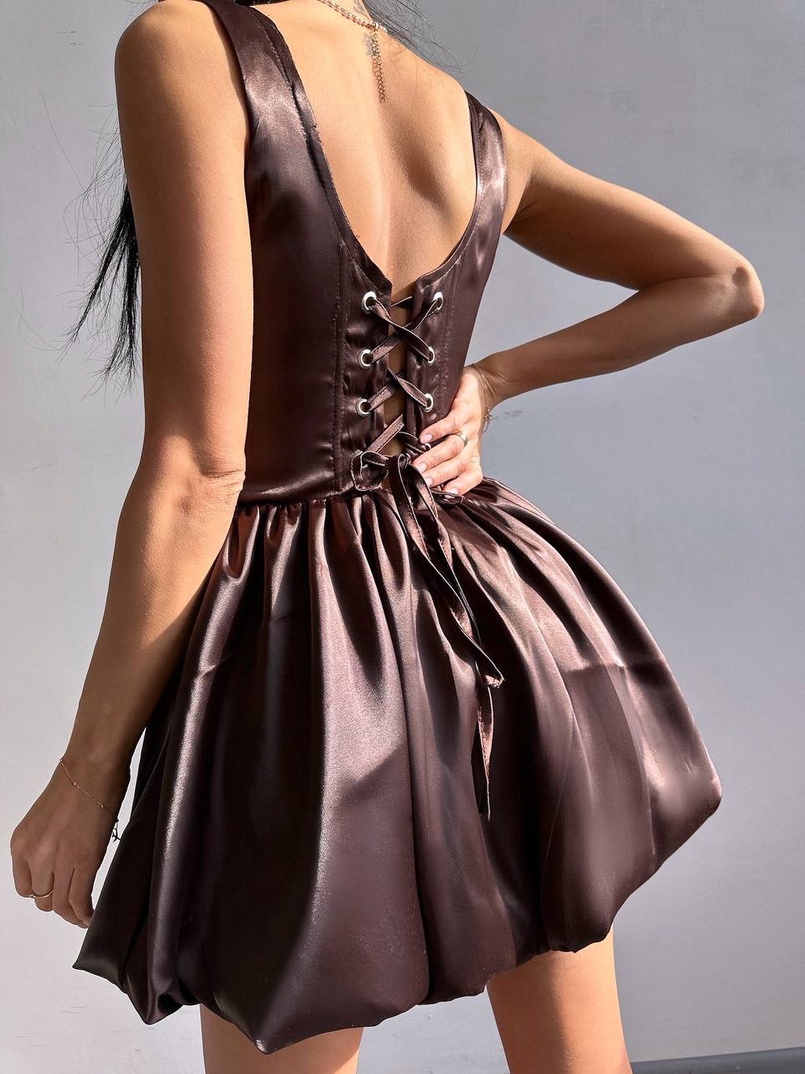 Атласна корсетна сукня міні  Атласна корсетна сукня міні  | PUSHKA SHOP