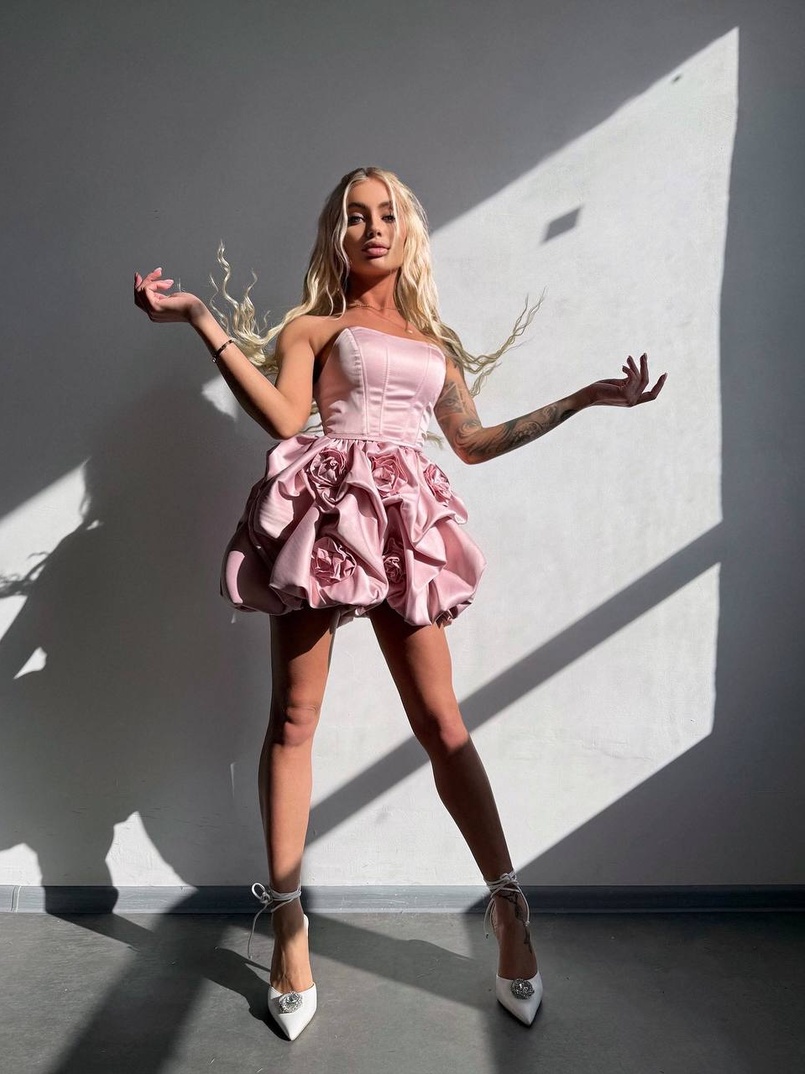 Комплект: корсет з  + спідниця декорована трояндами  Комплект: корсет з  + спідниця декорована трояндами  | PUSHKA SHOP