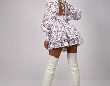 Сукня міні з пишною спідницею та драпіруванням на талії Сукня міні з пишною спідницею та драпіруванням на талії | PUSHKA SHOP