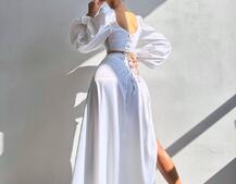 Комплект: корсет, декорований стразами   + спідниця максі з драпіруванням  Комплект: корсет, декорований стразами   + спідниця максі з драпіруванням  | PUSHKA SHOP