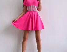 Сукня-міні  з елементами корсету  та спідницею солнцем Сукня-міні  з елементами корсету  та спідницею солнцем | PUSHKA SHOP