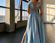 Сукня максі з мереживом  | PUSHKA SHOP