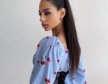 Сукня міді з розрізом в квітковий принт + прозорий корсет  Сукня міді з розрізом в квітковий принт + прозорий корсет  | PUSHKA SHOP