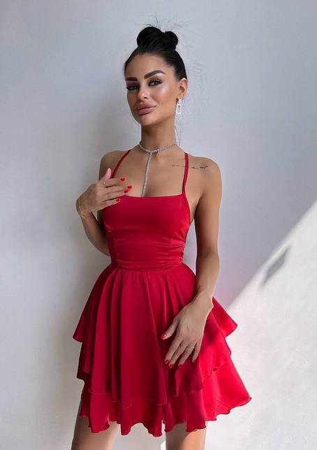 Шовкова сукня  з пишною спідницею та шнурівкою   | PUSHKA SHOP