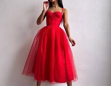 Сукня міді із чашечками з пишною спідницею | PUSHKA SHOP