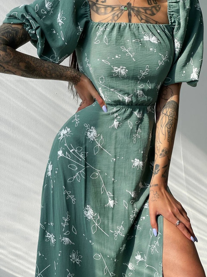 Платье миди со шнуровкой на спинке  | PUSHKA SHOP