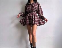 Комплект: сорочка + спідниця у клітинку  Комплект: сорочка + спідниця у клітинку  | PUSHKA SHOP