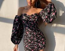 Сукня з квітковим принтом та драпіруванням   Сукня з квітковим принтом та драпіруванням   | PUSHKA SHOP