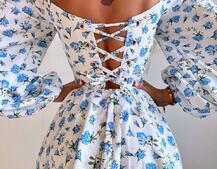 Сукня міні з квітковим принтом, корсетним верхом та подвійною спідницею  Сукня міні з квітковим принтом, корсетним верхом та подвійною спідницею  | PUSHKA SHOP