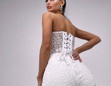 Комплект: мереживний корсет бюстьє + штани + піджак  Комплект: мереживний корсет бюстьє + штани + піджак  | PUSHKA SHOP