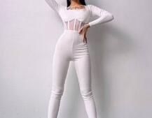 Облягаючий трикотажний комбінезон з елементами корсету  Облягаючий трикотажний комбінезон з елементами корсету  | PUSHKA SHOP