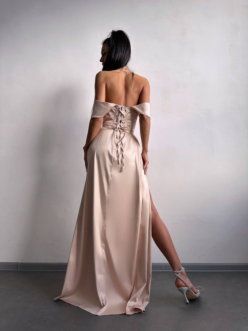 Атласний комплект: корсет бюстʼє + спідниця максі  | PUSHKA SHOP