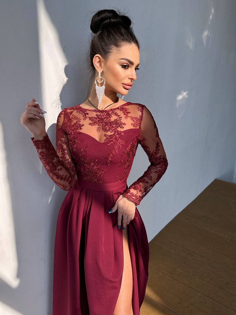 Сукня максі з мереживом  | PUSHKA SHOP