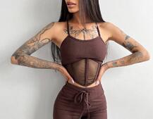 Трикотажный комплект: корсетный топ на косточках + леггинсы Трикотажный комплект: корсетный топ на косточках + леггинсы | PUSHKA SHOP