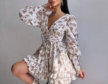 Сукня міні з пишною спідницею та драпіруванням на талії Сукня міні з пишною спідницею та драпіруванням на талії | PUSHKA SHOP