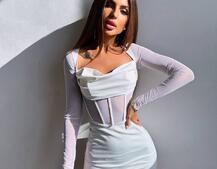 Сукня міні з філіжанками та елементами корсету  Сукня міні з філіжанками та елементами корсету  | PUSHKA SHOP