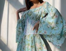 Сукня асиметричного крою з розкльошеними рукавами + корсет декорований стразами Ручна робота Сукня асиметричного крою з розкльошеними рукавами + корсет декорований стразами Ручна робота | PUSHKA SHOP