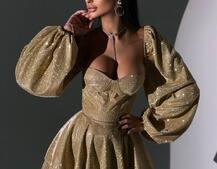 Сяюча корсетна сукня бюстьє з подвійною спідницею  | PUSHKA SHOP