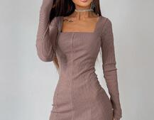 Платье-мини с квадратным вырезом  Платье-мини с квадратным вырезом  | PUSHKA SHOP