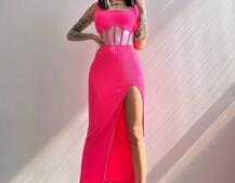 Сукня-міді  з елементами корсету   Сукня-міді  з елементами корсету   | PUSHKA SHOP