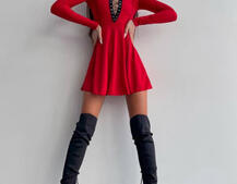 Сукня міні зі шнурівкою  Сукня міні зі шнурівкою  | PUSHKA SHOP