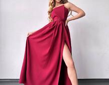 Сукня максі  з розрізом на спідниці  Сукня максі  з розрізом на спідниці  | PUSHKA SHOP