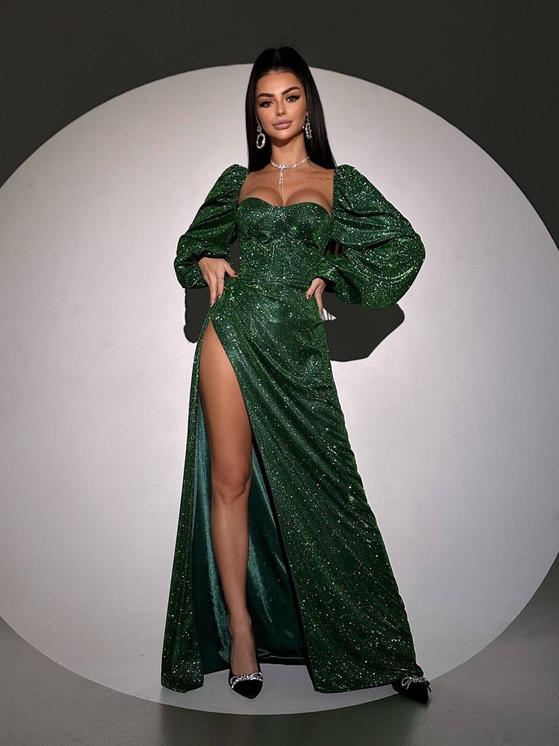 Сяючий комплект: корсет  + спідниця  максі з драпіруванням | PUSHKA SHOP