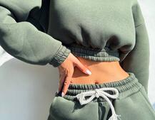 Базовий костюм на флісі з об'ємними капюшоном Базовий костюм на флісі з об'ємними капюшоном | PUSHKA SHOP