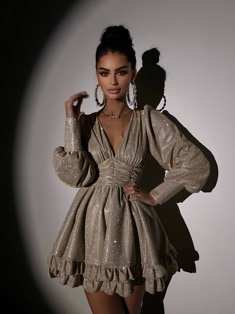 Сукня із пишною подвійною спідницею та драпіруванням Сукня із пишною подвійною спідницею та драпіруванням | PUSHKA SHOP