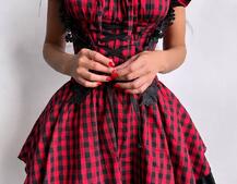 Сукня в клітинку декорована мереживом  Сукня в клітинку декорована мереживом  | PUSHKA SHOP