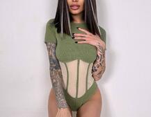 Трикотажне боді з сітчастою вставкою Трикотажне боді з сітчастою вставкою | PUSHKA SHOP