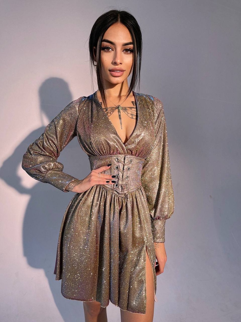 Блискуча сукня з корсетом Блискуча сукня з корсетом | PUSHKA SHOP