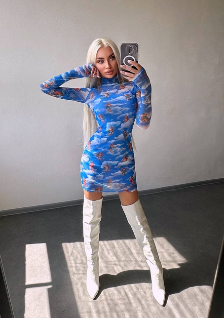 Міні сукня з принтом  | PUSHKA SHOP