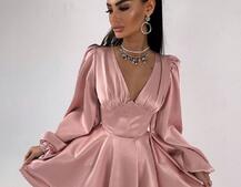 Атласна корсетна сукня  з пишною подвійною спідницею  | PUSHKA SHOP